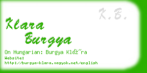 klara burgya business card